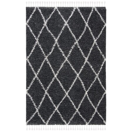 Safavieh 2 ft. 2 in. x 8 ft. Moroccan Tassel Shag Rectangle Power Loomed Area Rug Grey & Ivory MTS359F-28
